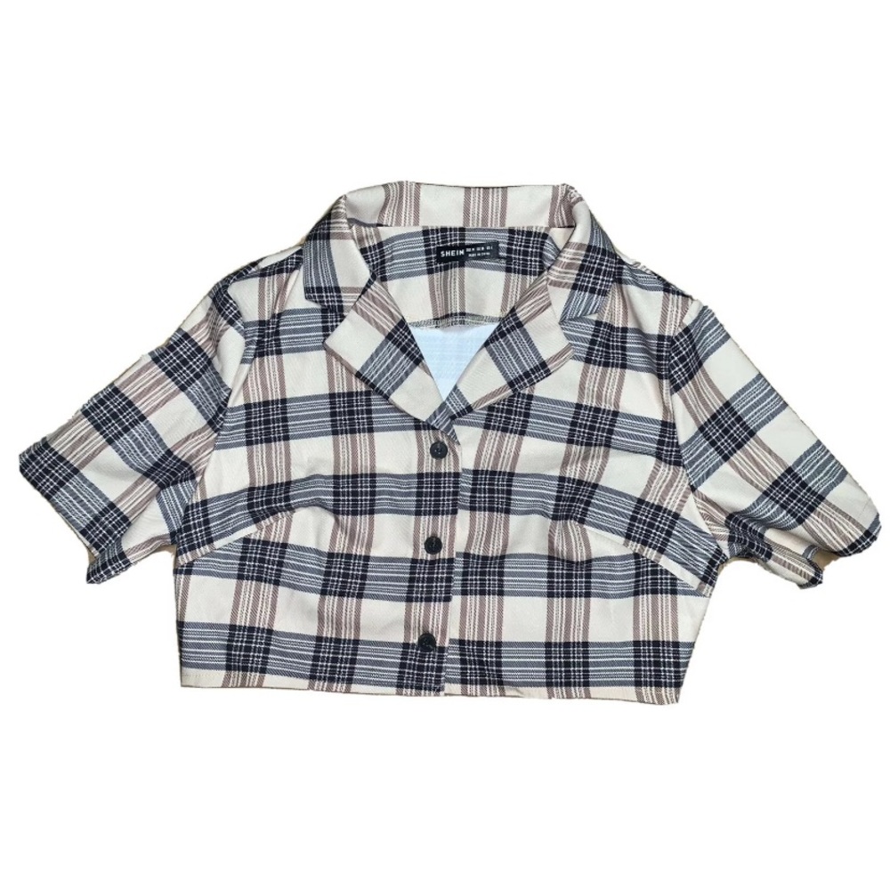 SHEIN Women’s Medium (US 6) Cropped Collared Half Sleeve Button Up Blazer